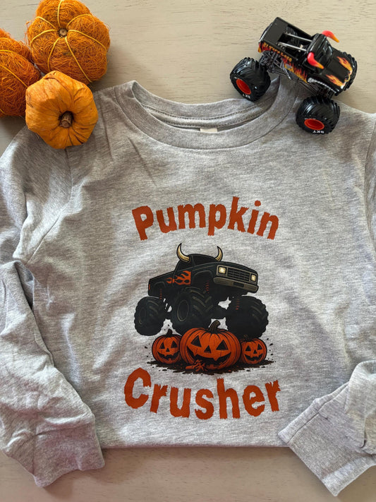 Pumpkin Crusher Monster Truck Halloween Toddler Shirt