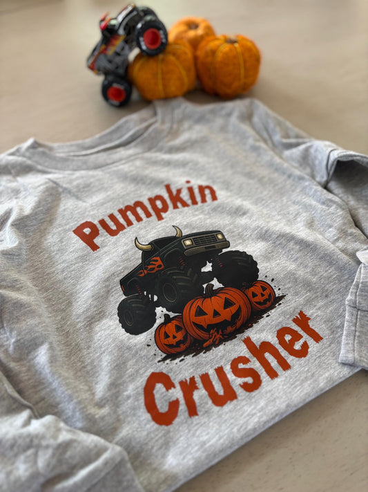 Pumpkin Crusher Monster Truck Halloween Toddler Shirt